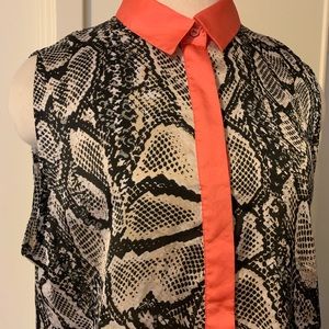 Violet & Claire Silky Snake Print Sleeveless Top